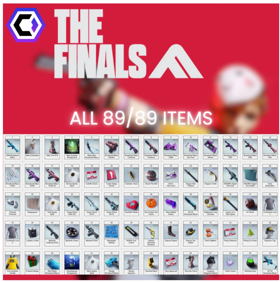 Fully Loaded Twitch Account-The Finals - Weapons + Gadgets + Charms + More - ALL 84/84 Drops