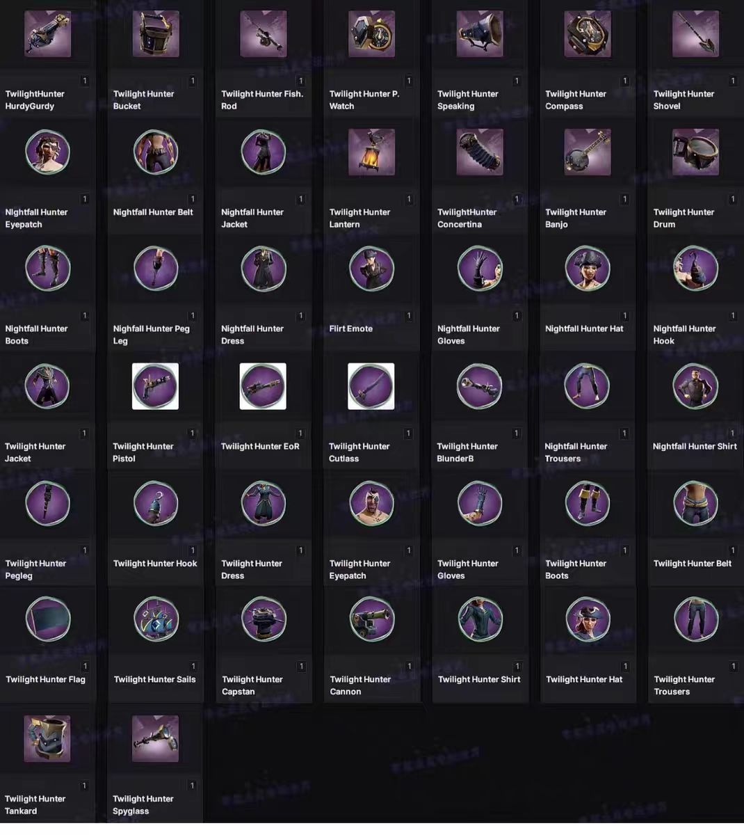Akun Twitch yang Terisi Penuh - Twitch Drops Sea of Thieves - Phoenix/Obsidian/EWR/RMS + Lainnya - 237 Item/Skin
