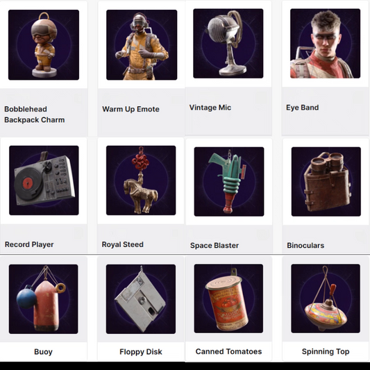 ARC Raiders  Twitch Drops - Backpack Charms + Eye Band + MORE - ALL 12 Items
