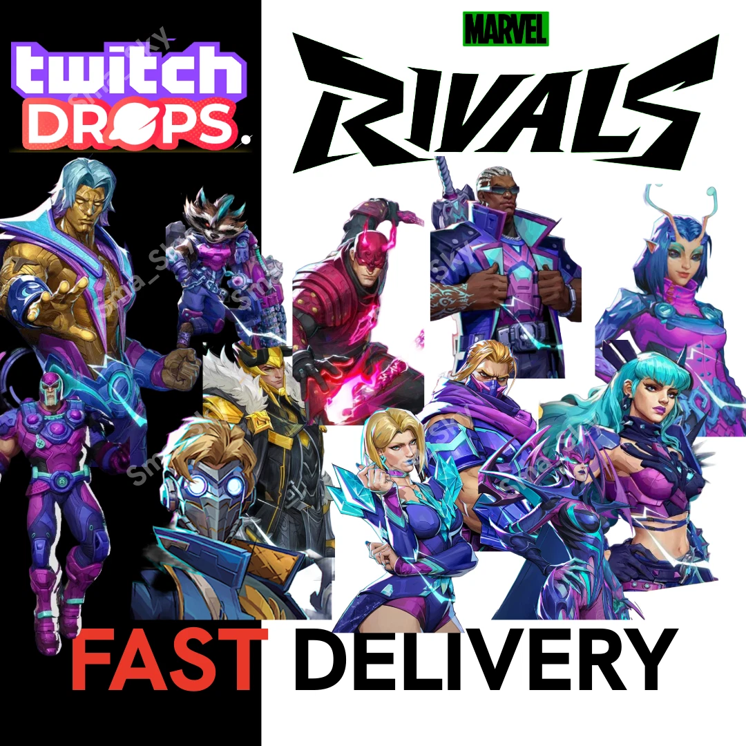 Marvel Rivals Twitch Drops ALL 84 Items- COSTUMES + PLATES - SPRAYS - EMOTES