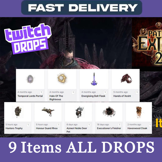 Path of Exile 2 Twitch Drops - Hands of Xesht + 8 More - ALL 9 PoE 2 Items/Skins