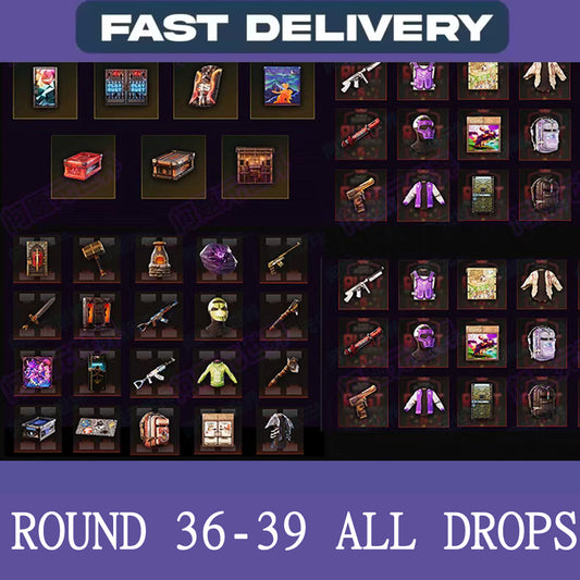 Rust Twitch Drops Rounds 35,36,37,37,38,39 total of 60 Items/Skins