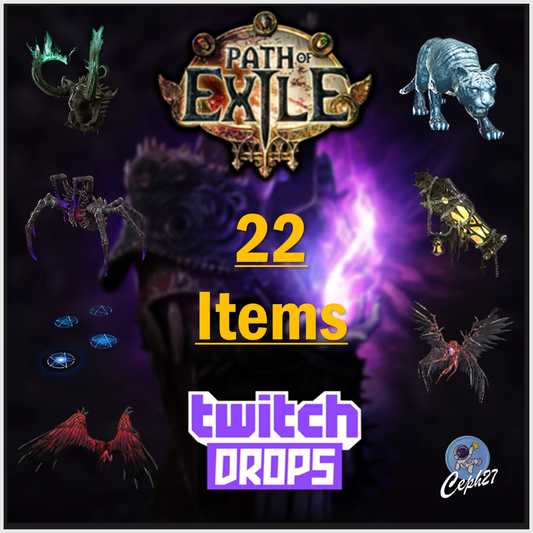 Path of Exile 1 Twitch Drops - 5 Wings + 2 Portals + MORE - 22 PoE Items/Skins