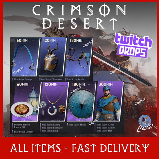 Crimson Desert Twitch Drops - Blue Scout Bundle - ALL 21/21 Items/Skins