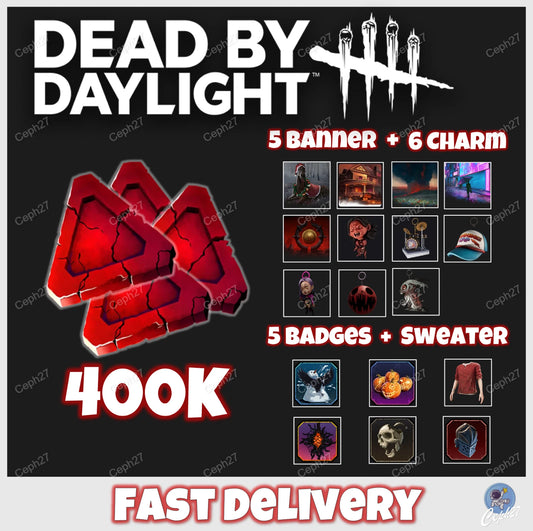 Dead by Daylight - 400K Bloodpoints + 5 Badges + 5 Banners + Charms - Twitch Drop